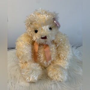 Ty(28) Plush Bear with Sparkle and Orange Bow”Flecks”